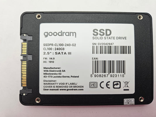 Goodram SSDPR-CL100-240-G2 240GB 2.5" Solid State Drive SATA SSD