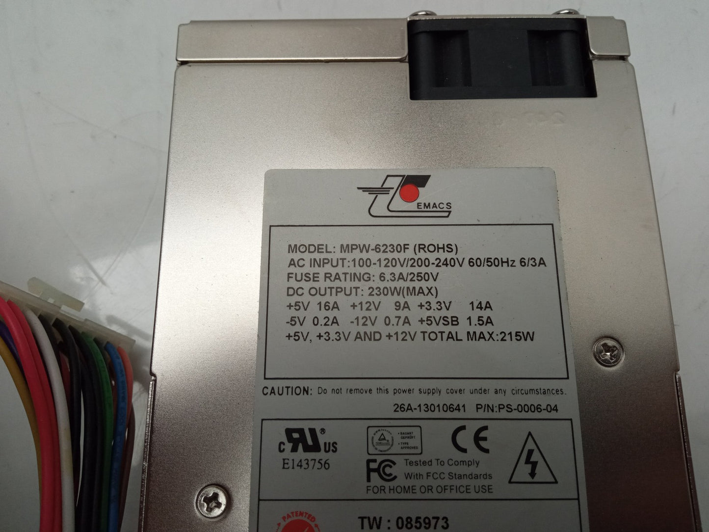 Zippy Emacs MPW-6230F 230W 1U Power Supply Unit