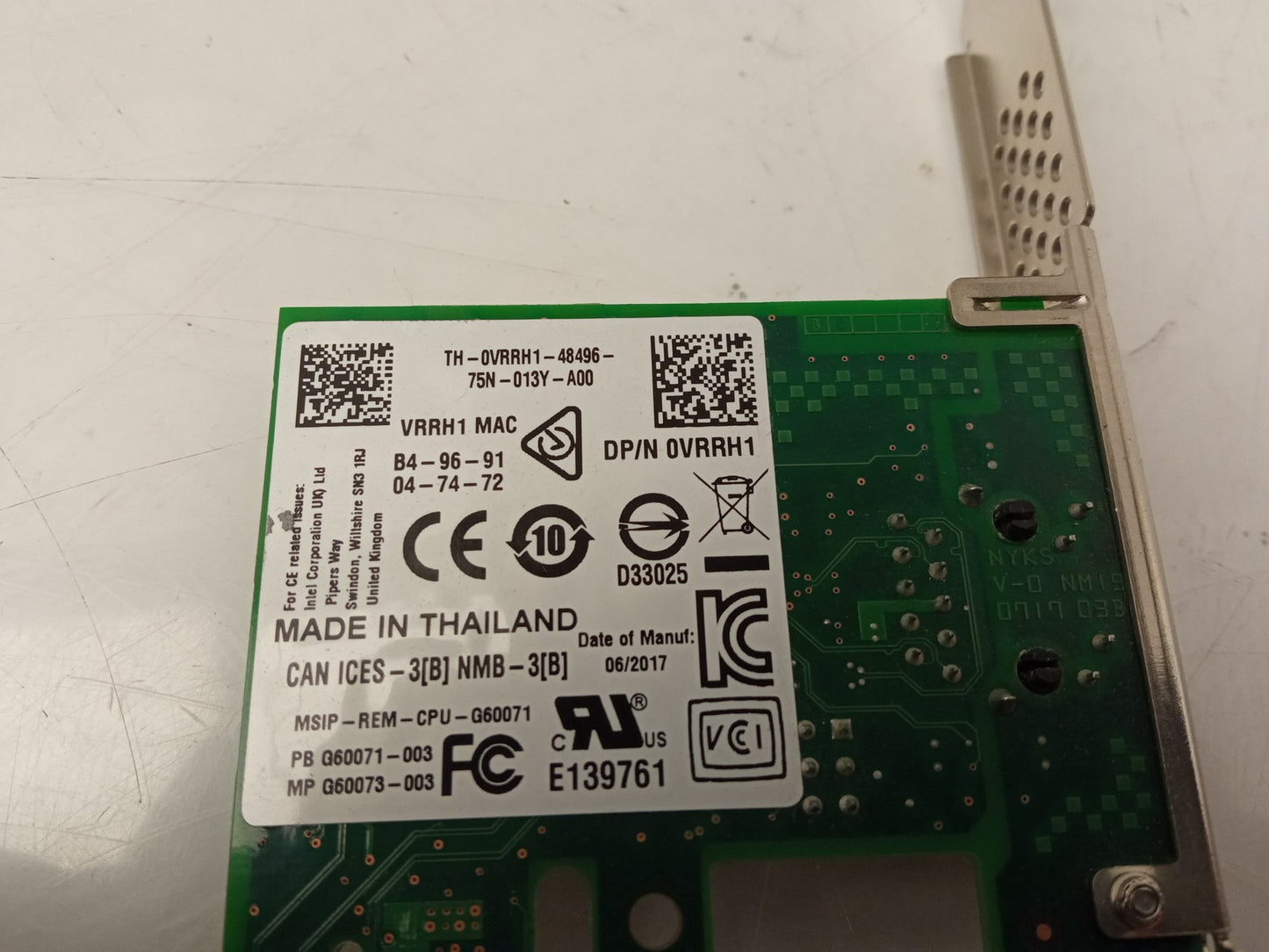 Dell 1Gbps Single RJ45 Network Adapter Card 0VRRH1 VRRH1