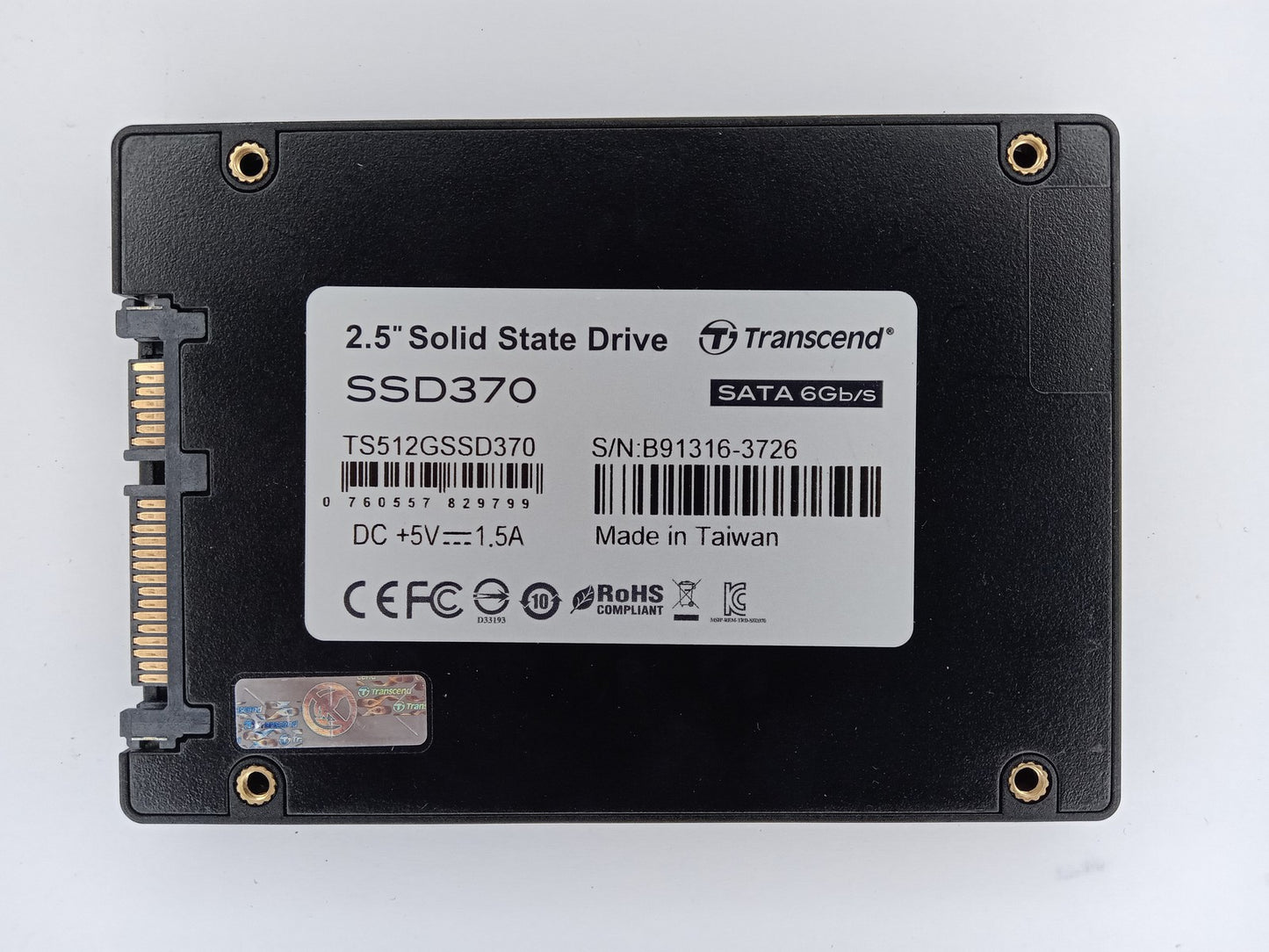 Transcend SSD370 TS512GSSD370 512GB 2.5" Solid State Drive SATA SSD