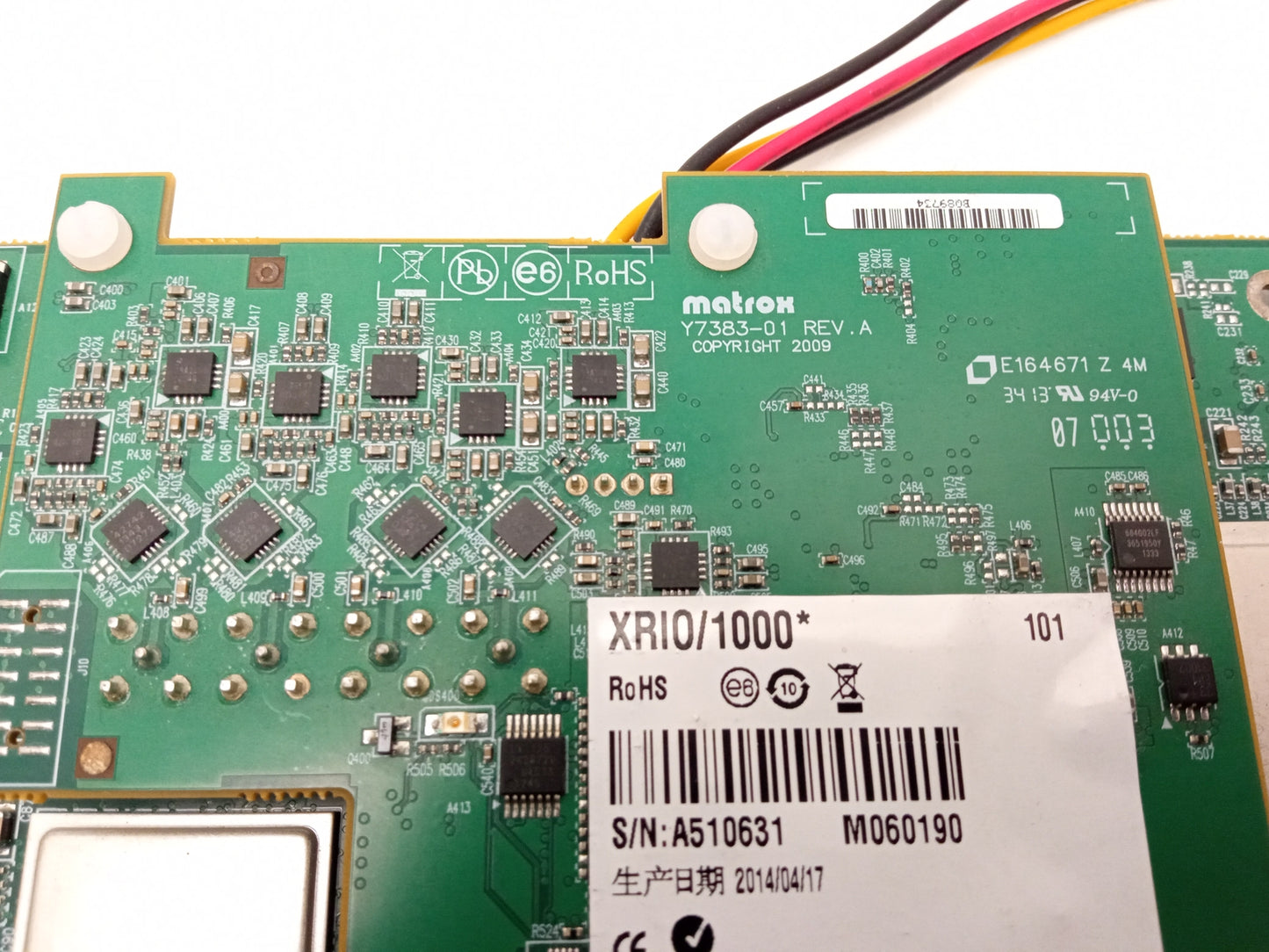 Matrox XMI02/24/8000 Y7291-0201 REV.B with XRI0/1000 Y7383-01 REV.A PCIe Card