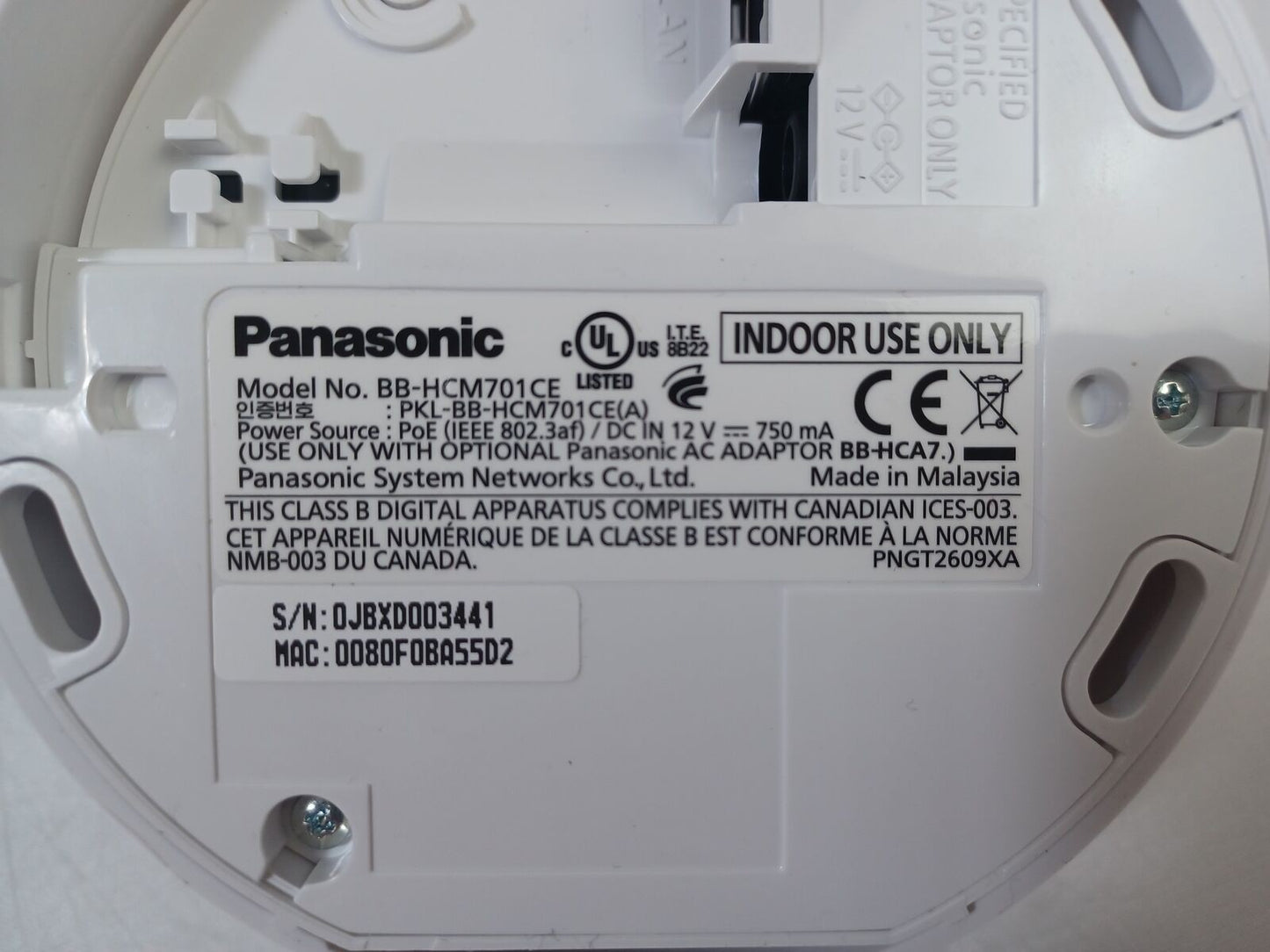 Panasonic BB-HCM701 Indoor Dome PoE IP CCTV Camera With SD Card Recording