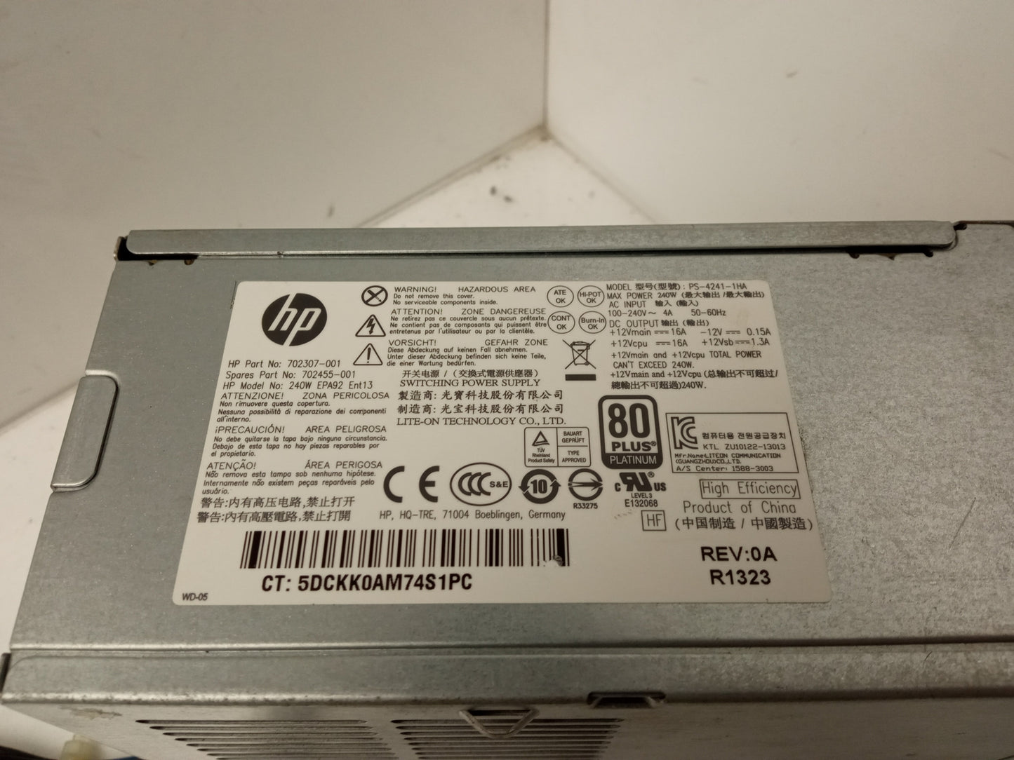 HP EliteDesk 600 705 G1 240W Power Supply Unit 702307-001 702455-001