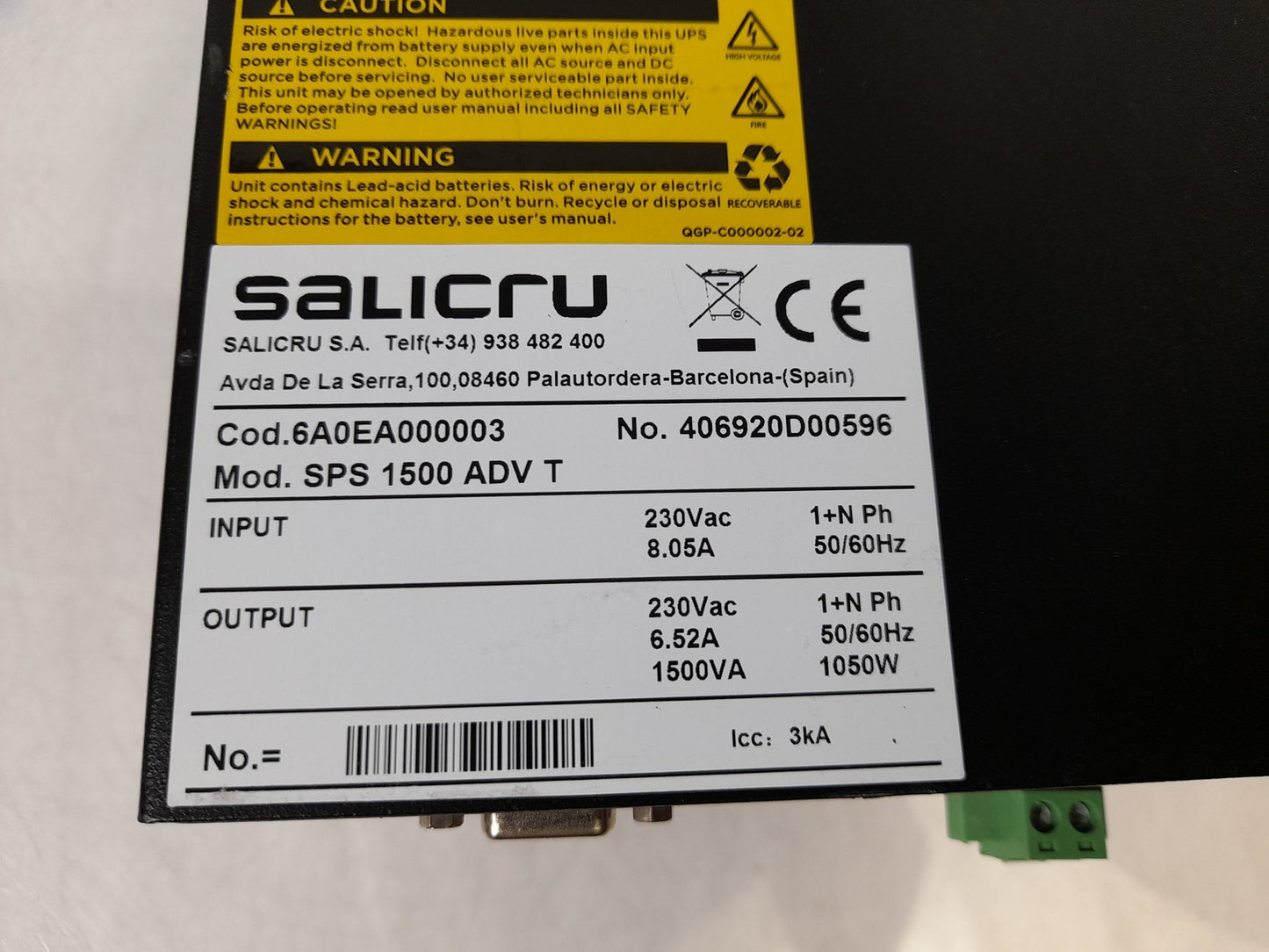 Salicru SPS 1500 ADV T Line Interactive UPS6A0EA000003