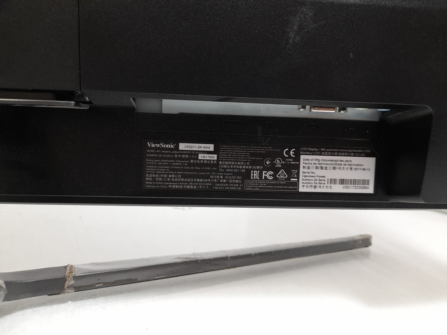 ViewSonic VX3211-2K-MH 32 in 2560x1440 HDMI DisplayPort VGA Monitor With Stand