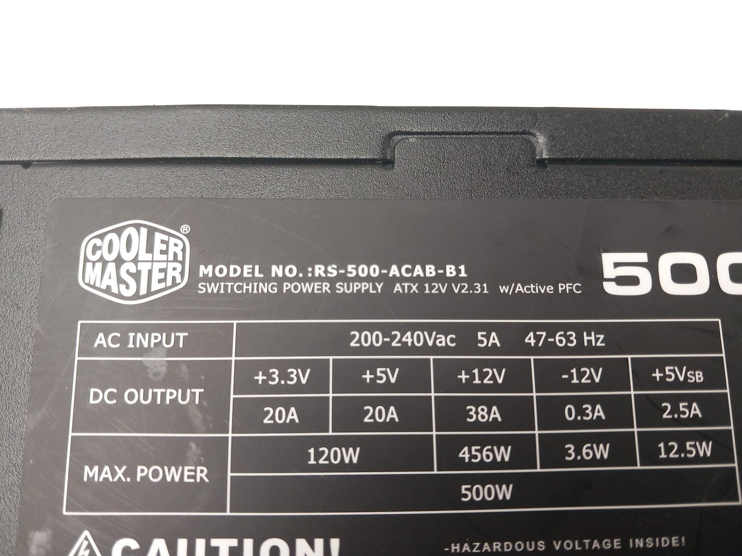 Cooler Master RS-500-ACAB-B1 500W ATX Power Supply Unit