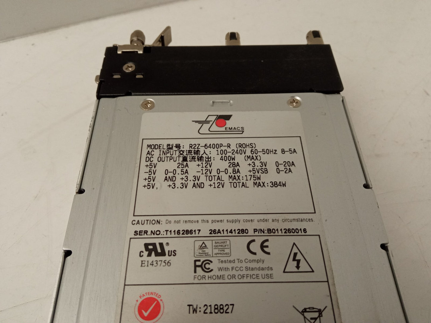 Emacs R2Z-6400P-R 400W Hot Swap Server Power Supply Module Unit