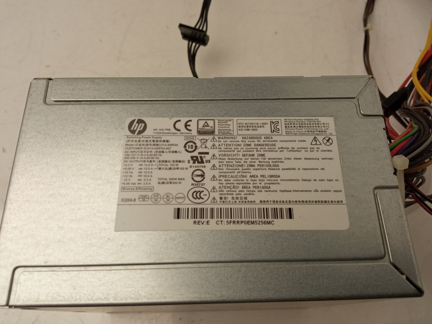 HP Envy 300W ATX Power Supply Unit 849646-002