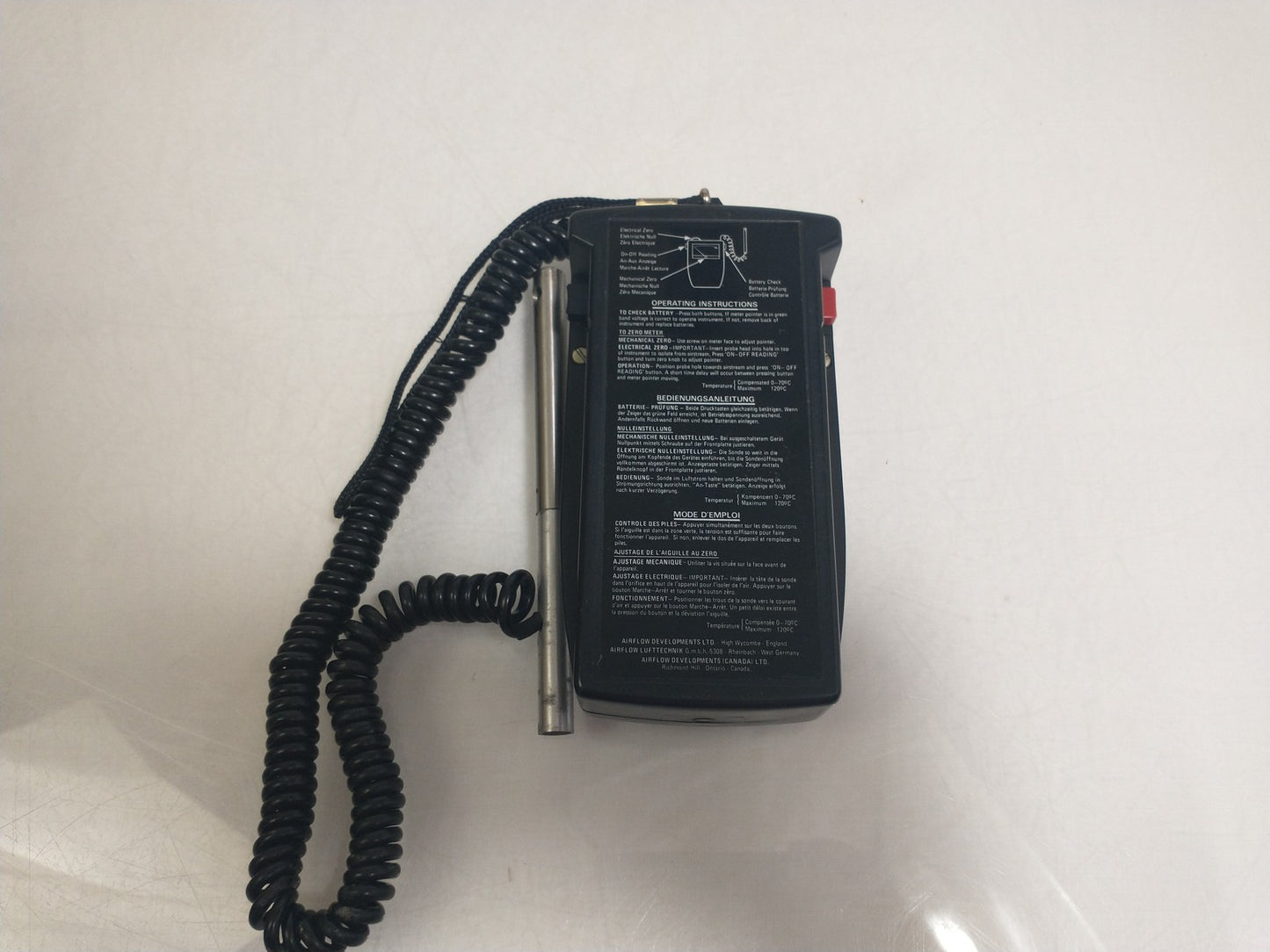 Vintage Airflow Developments TA 3000 Hot Wire Anemometer