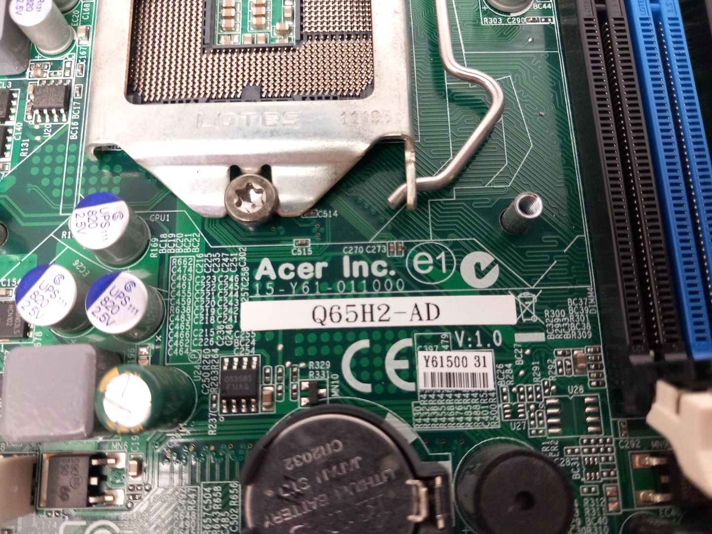 Acer Veriton X4610 Socket LGA 1155 DDR3 Motherboard with I/O Shield Q65H2-AD