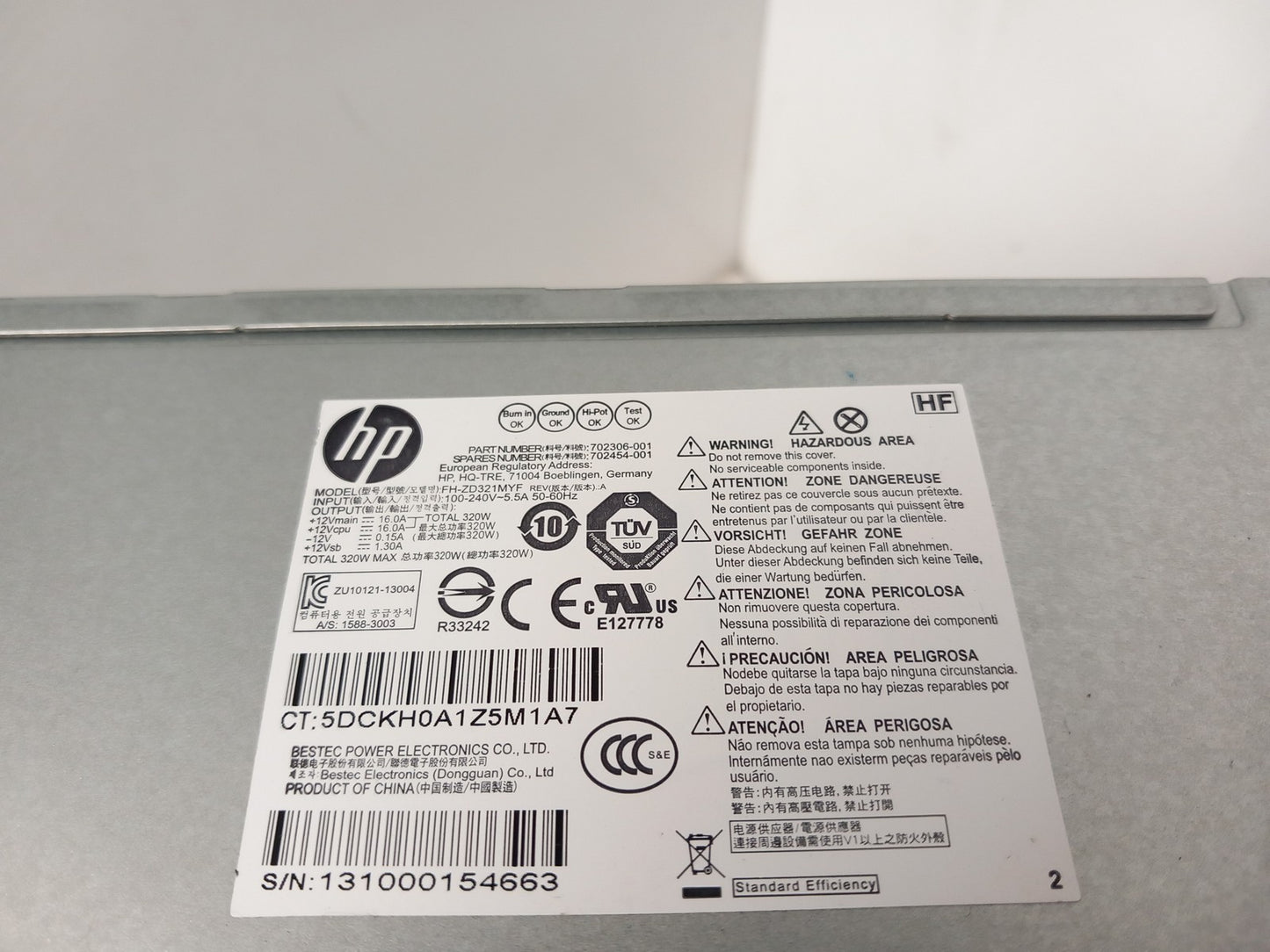 HP ProDesk 600 800 G1 320W Power Supply Unit 702306-001 702454-001