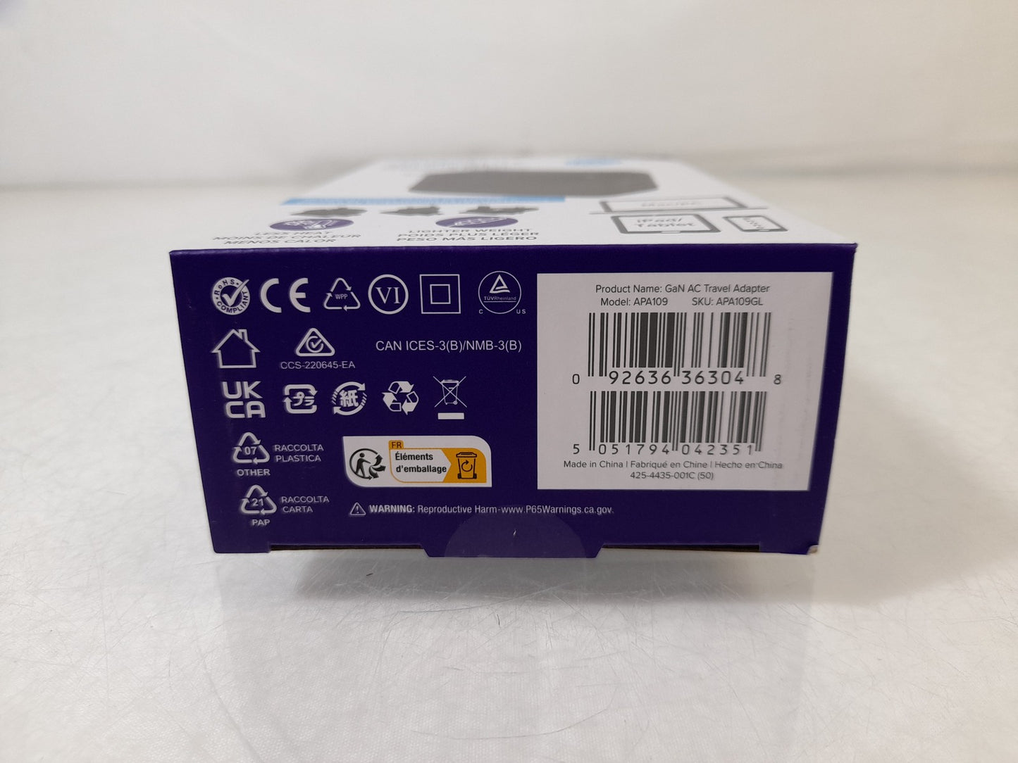 Targus APA109GL 100W GaN USB-C Wall Charger - With International Travel Plugs