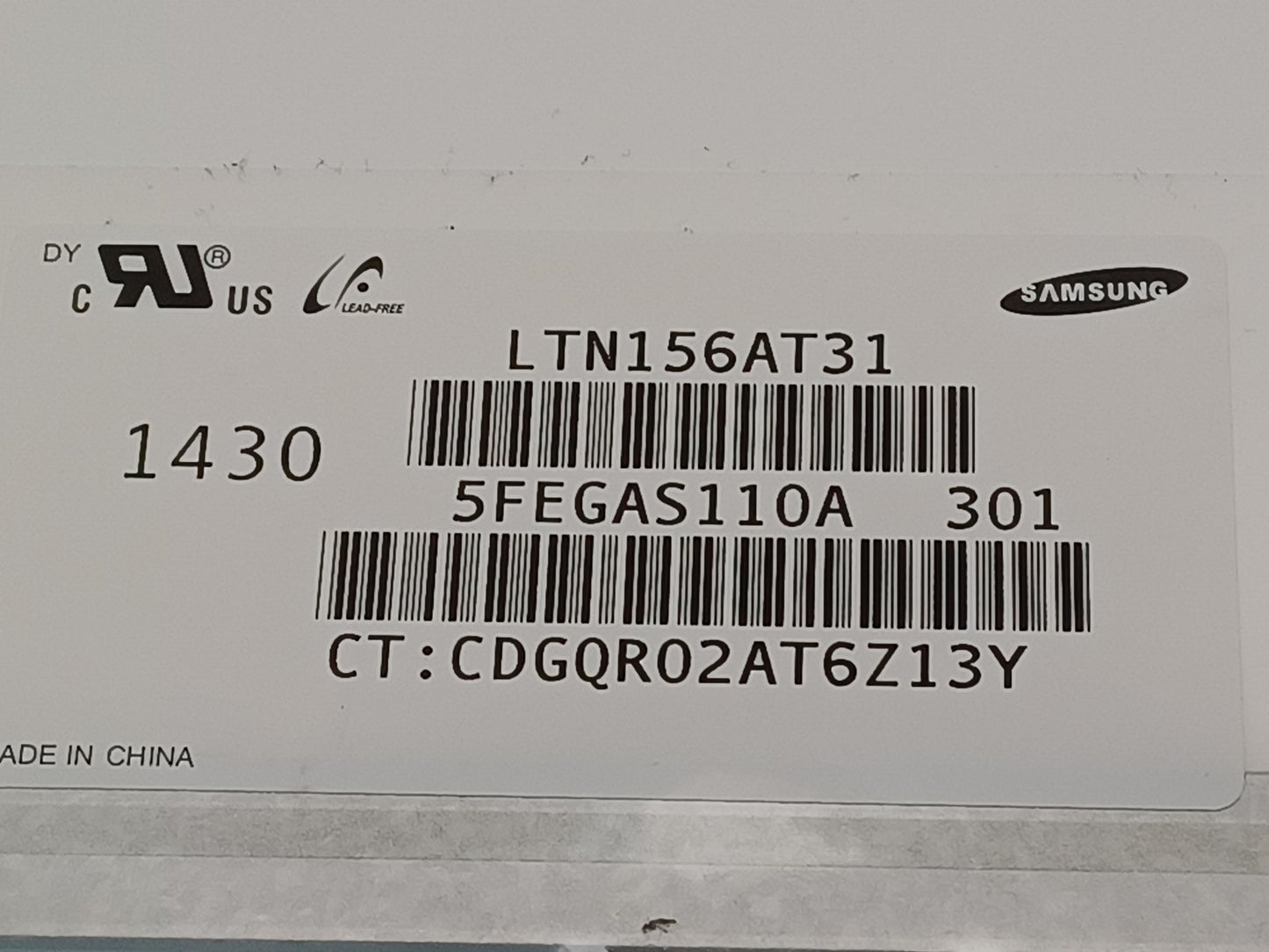 Samsung LTN156AT31 15.6" Laptop LCD Display Panel