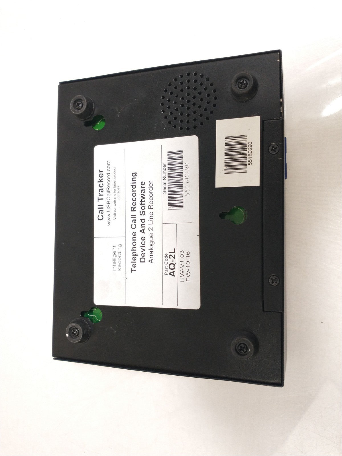 Intelligent Recording AQ-2L Call Tracker Telephone Recording Device