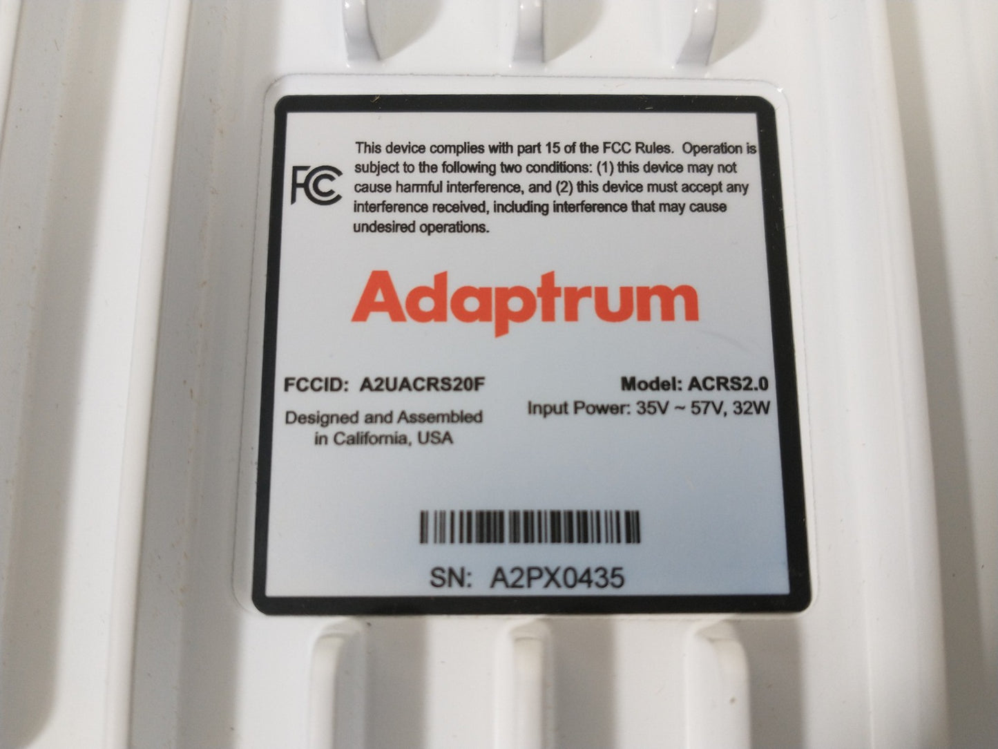 Adaptrum ACRS2.0 TVWS White Network Client Unit