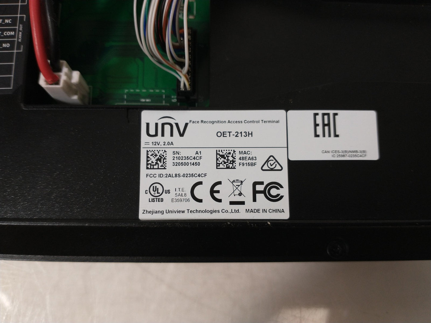 Uniview OET-213H-BTS1 UNV Face Recognition Terminal