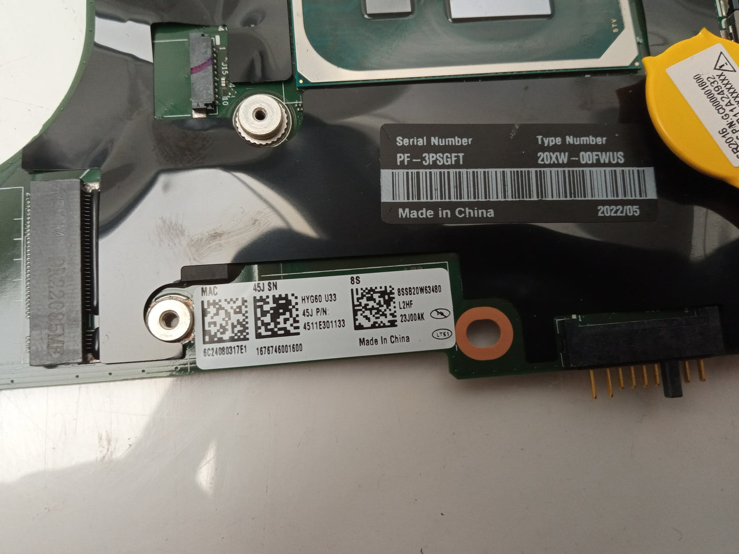 Lenovo ThinkPad X1 Carbon G9 Motherboard i7-1185G7 CPU 20XW-00FWUS - No POST