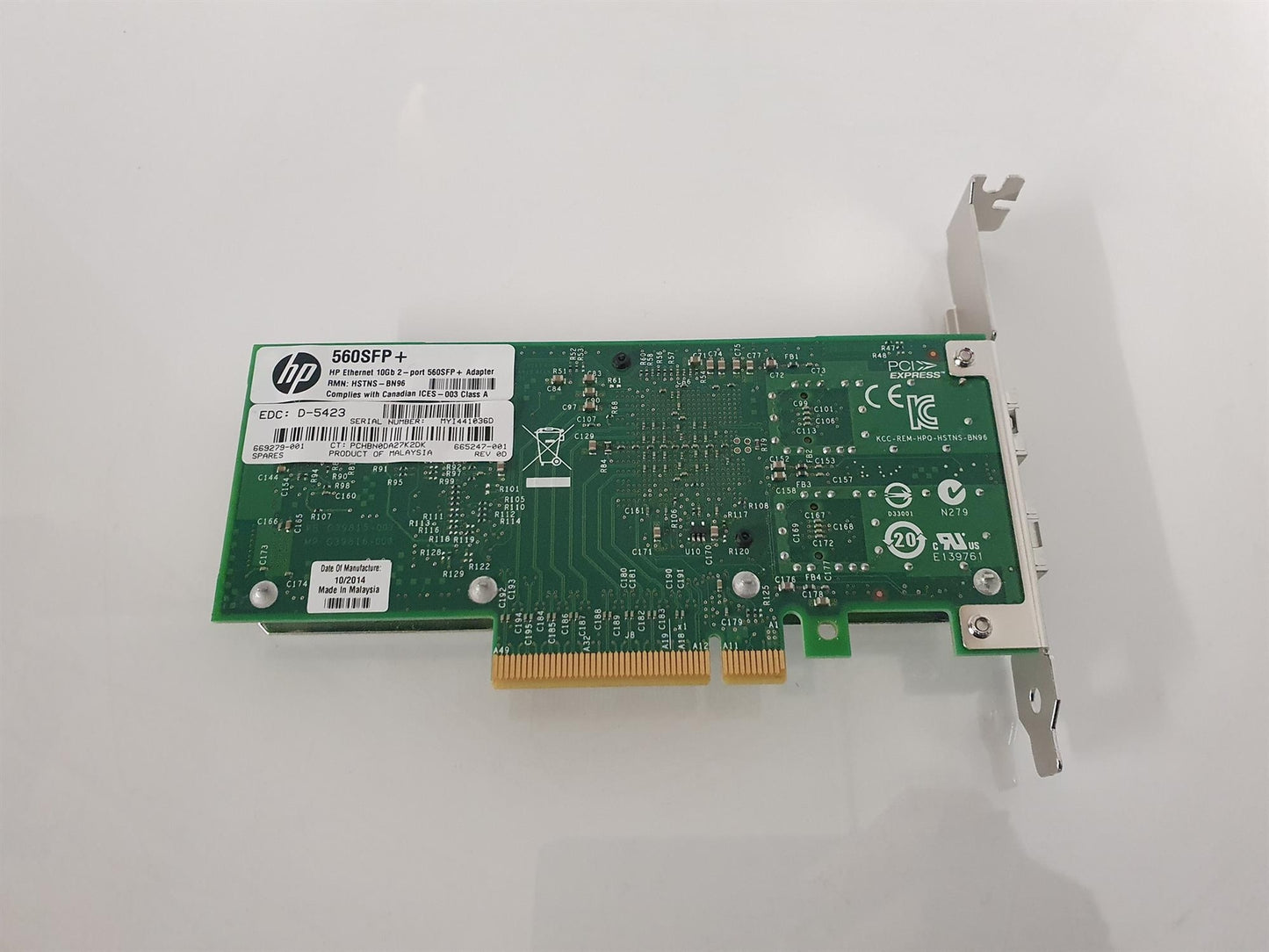 HP Ethernet 10Gb Dual Port 560SFP+ Network Interface Card 665247-001 669279-001