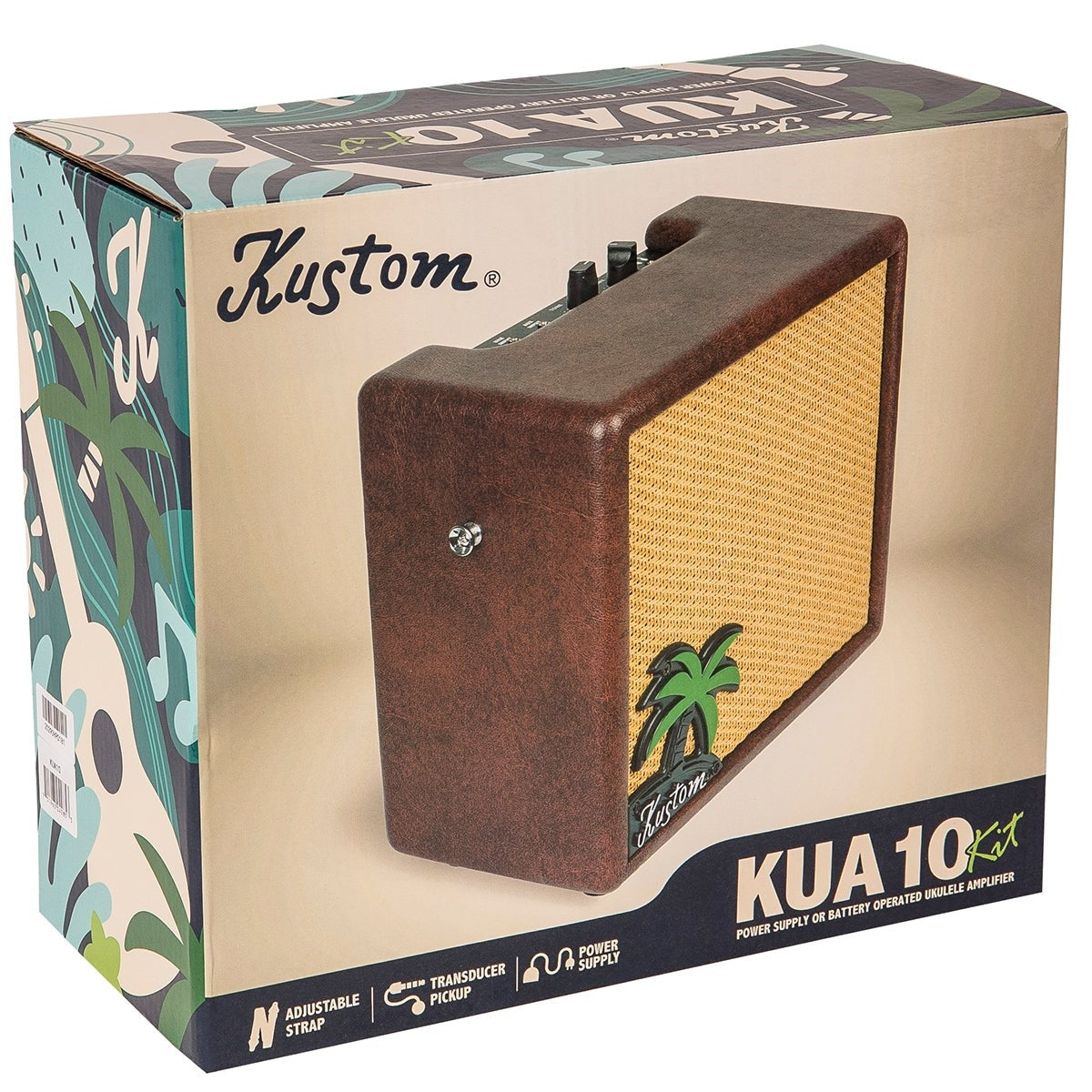 Kustom KUA10 Ukulele Battery Powered 10W Amp Package ~ w/Strap & Piezo Pickup