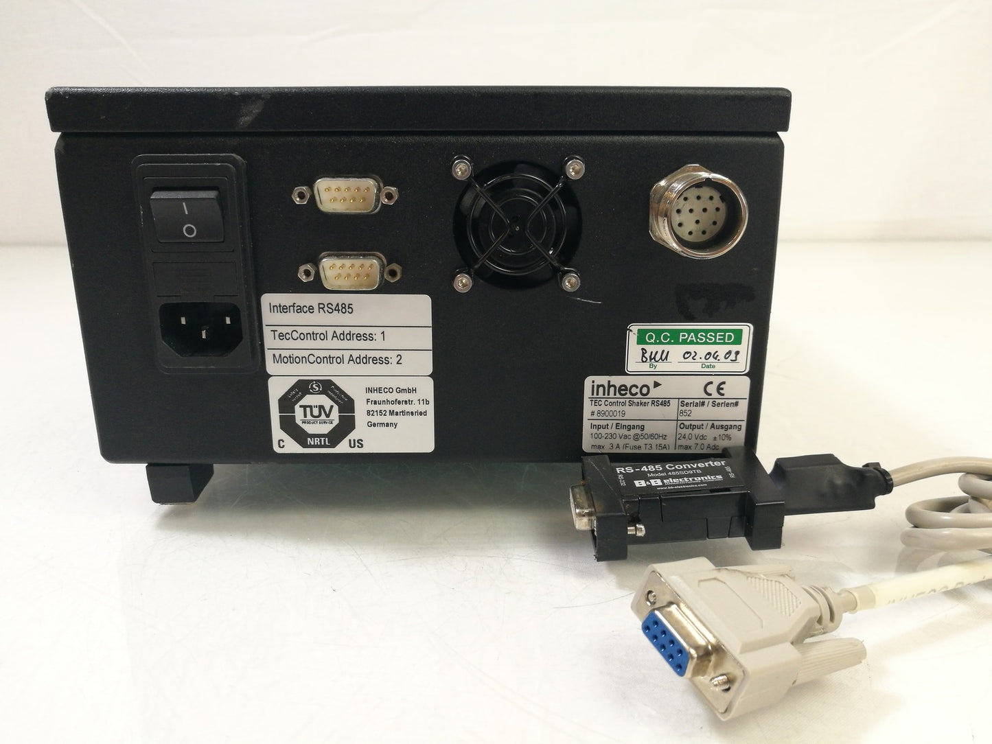 Inheco 8900019 Tec Control Shaker RS485 Interface