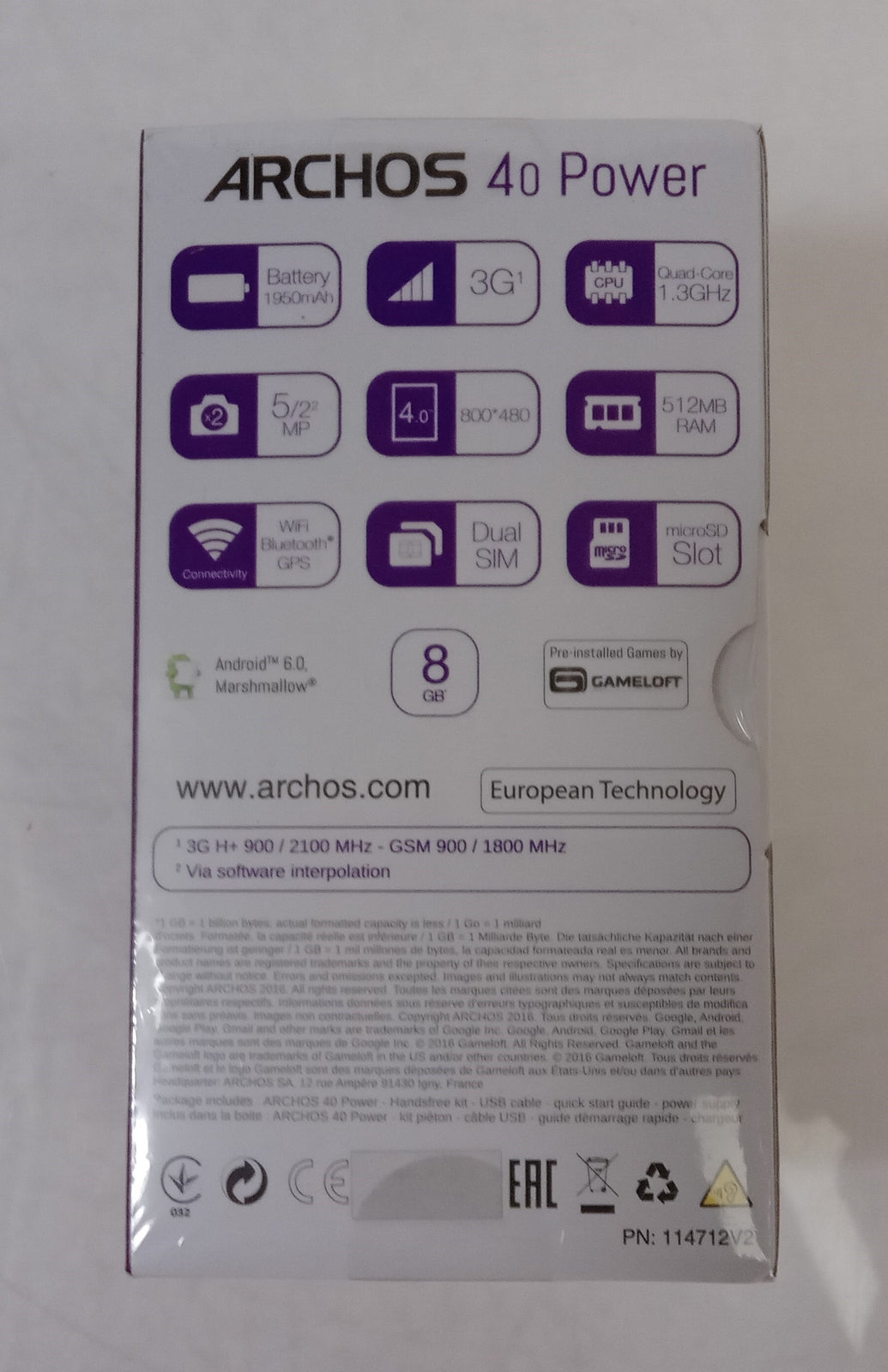 Archos 40 Power AC40PO Dual SIM 8 GB Black Mobile Smart Phone (Unlocked)