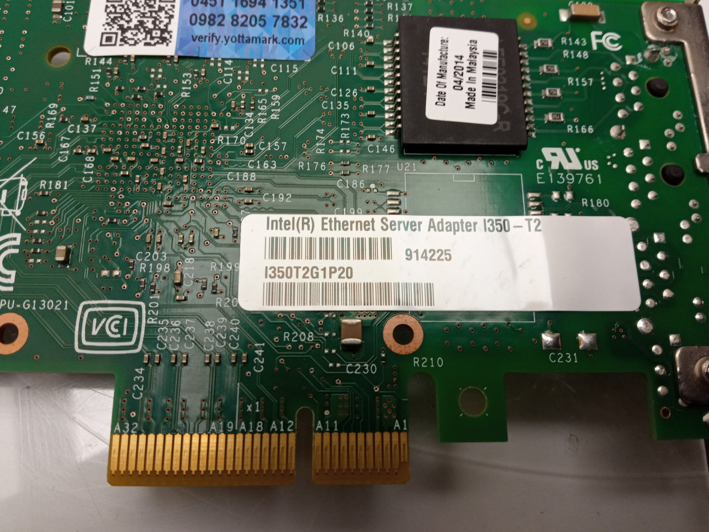 Intel I350T2G1P20 1GB Dual Port Network Interface Card I350-T2