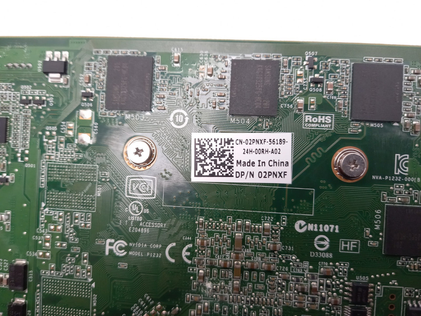 NVIDIA Quadro 2000 1GB PCI Express Dual Display Port DVI Dell 02PNXF 2PNXF