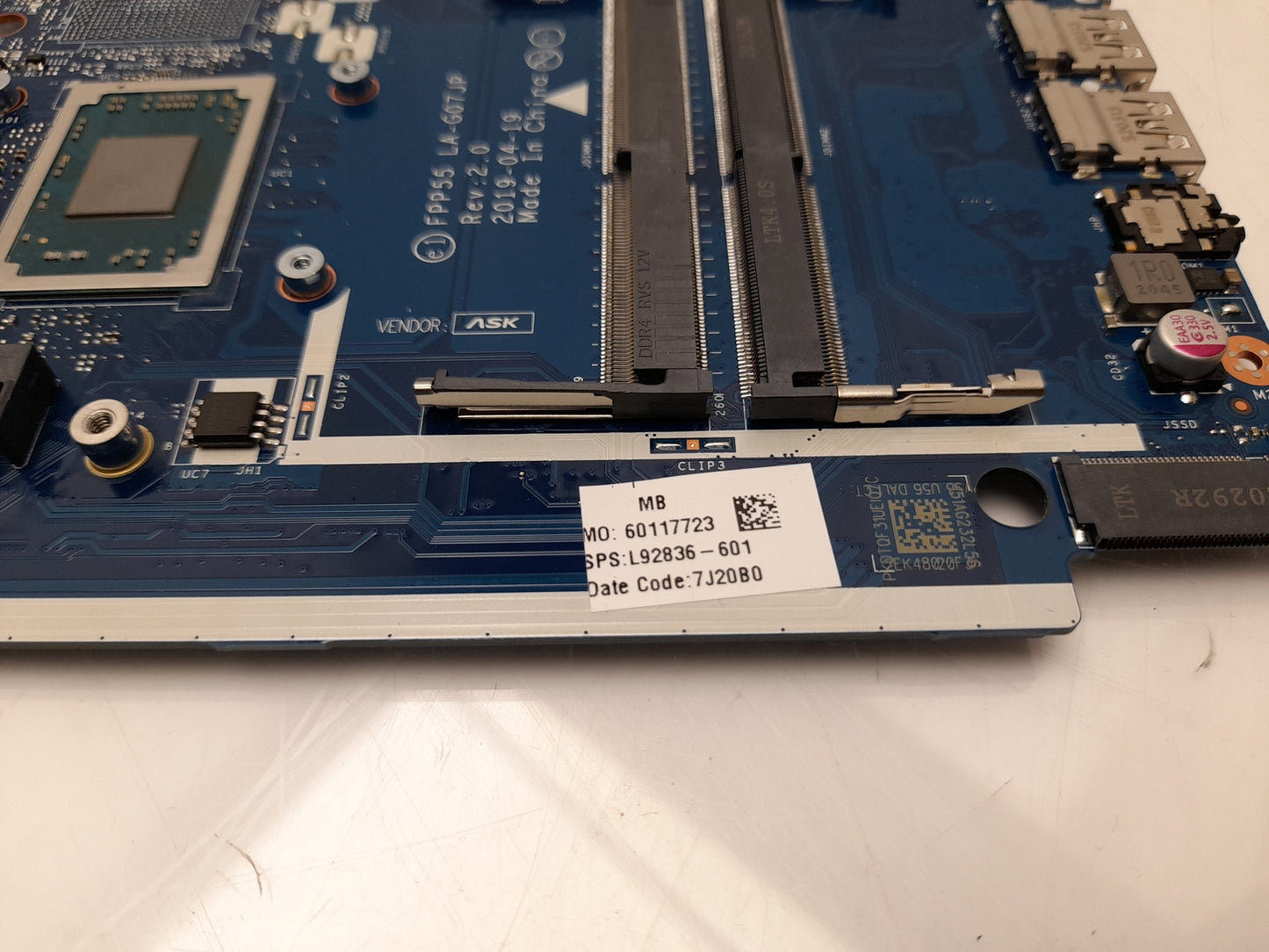 HP 255 G7 Laptop Motherboard With AMD Athlon 3050U 2.3GHz CPU DDR4 L92836-601