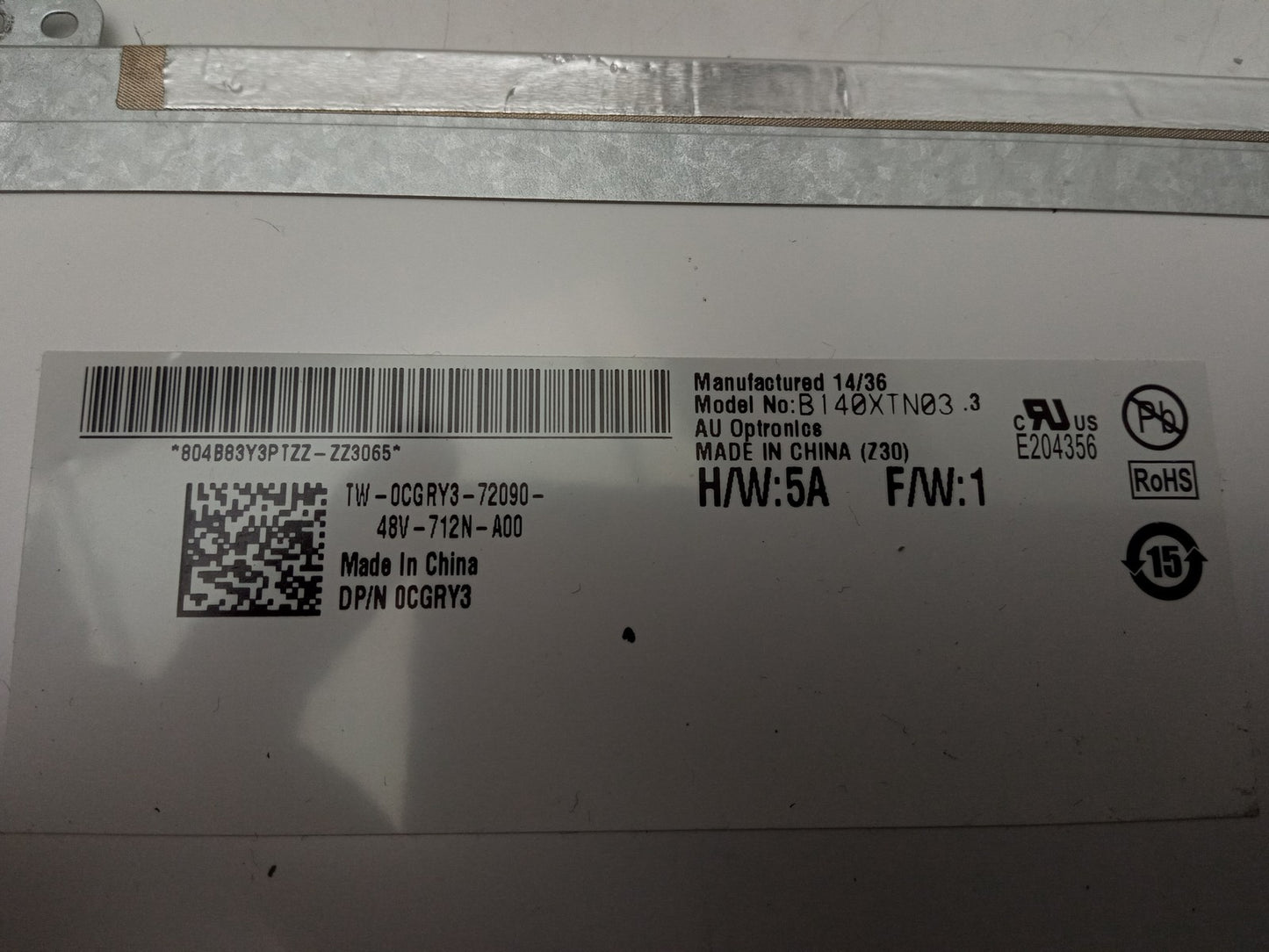 AU Optronics B140XTN03.3 14" laptop Replacement LCD Display Panel