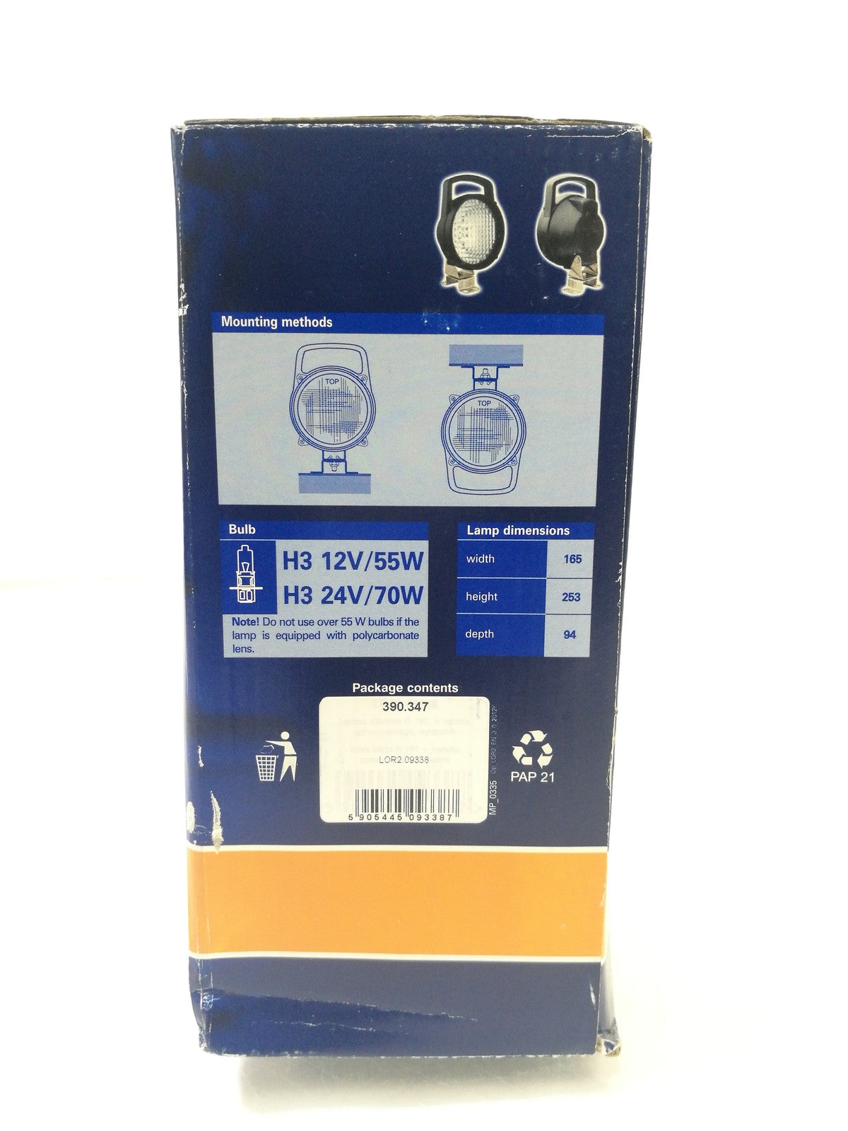 Wesem LOR2.09338.00 Work Lamp 12v Camper Truck Plant