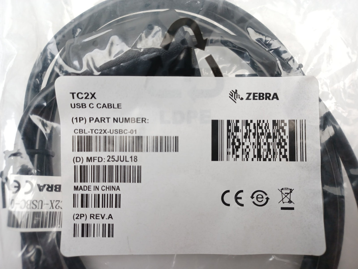 Zebra USB-A To USB-C Charging Cable CBL-TC2X-USBC-01
