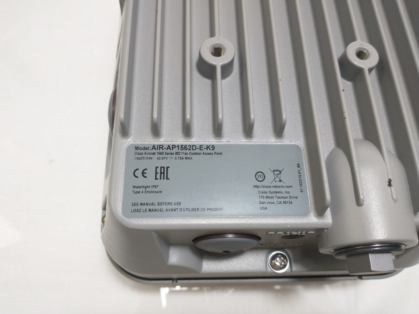 Cisco Aironet AIR-AP1562D-E-K9 802.11ac 3x3 MIMO Outdoor Wireless Access Point