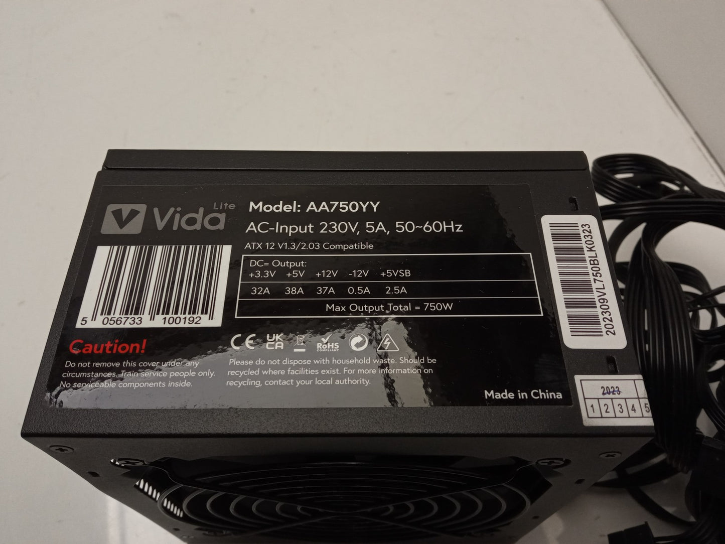 Viva Lite 750W AA750YY ATX Desktop PC Computer Power Supply Unit