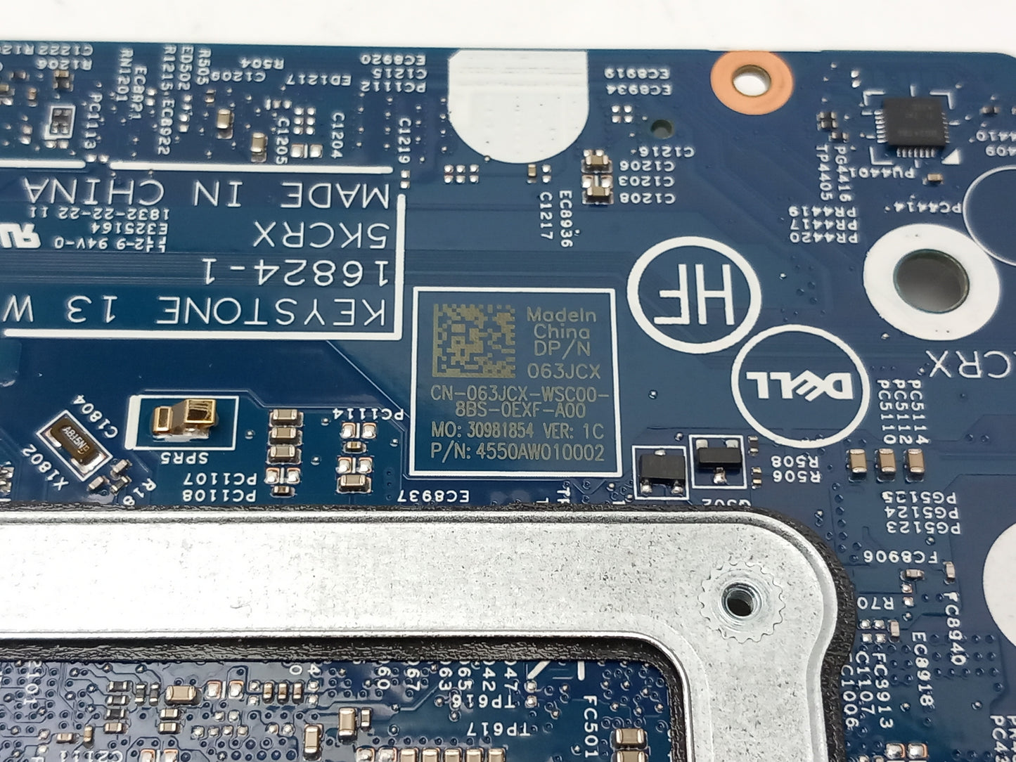 Dell Latitude 3380 Laptop Motherboard With i5-7200U 2.50 GHz DDR4 063JCX 63JCX