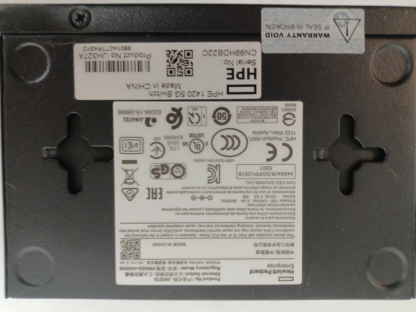 HP OfficeConnect 1420-5G JH327A 5 Port Unmanaged Network Switch - With PSU