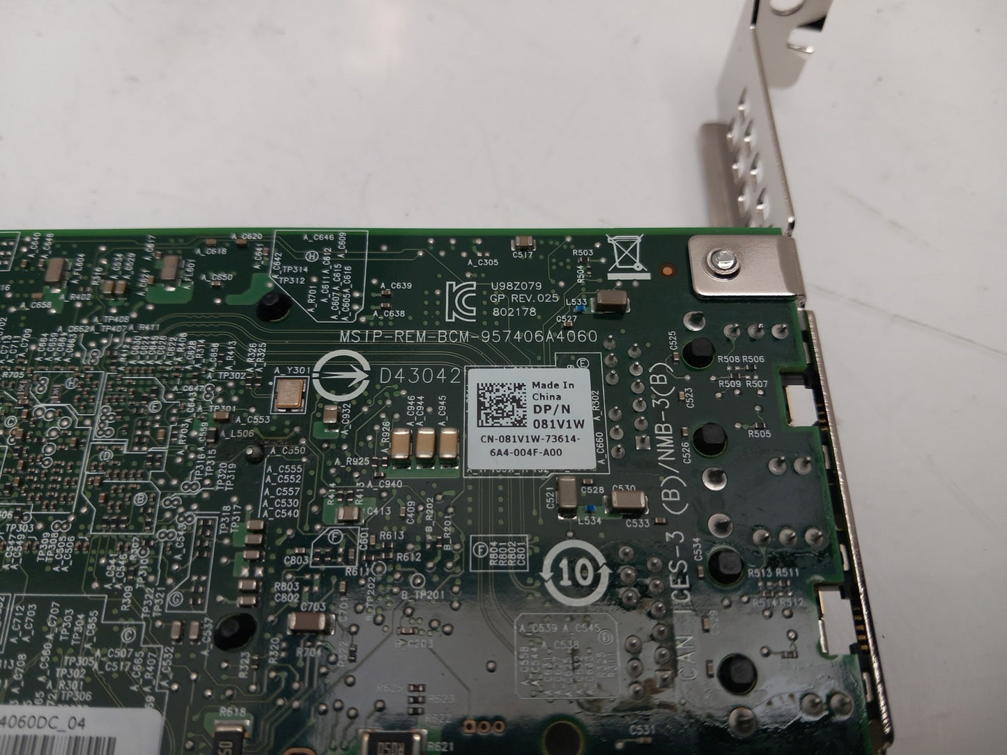 Dell Broadcom 57406 Dual Port PCIe Ethernet Network Card 081V1W 81V1W