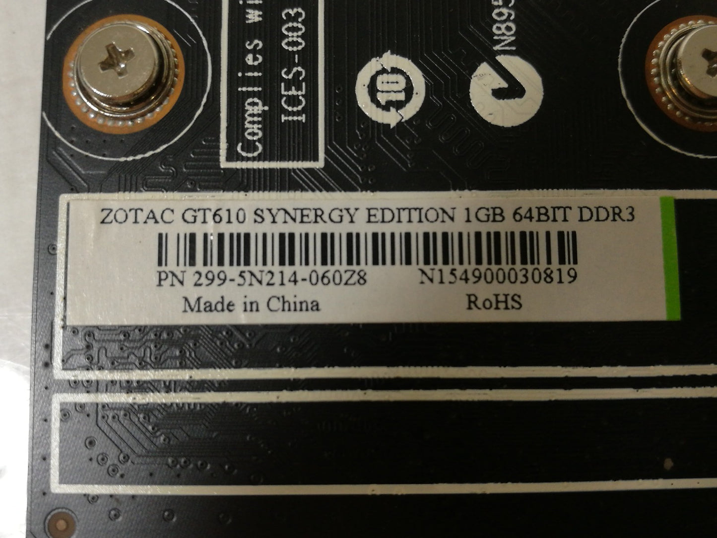 Zotac GeForce GT610 1GB DDR3 PCIe Video Graphics Card 299-5N214-060Z8