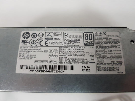 HP ProDesk 600 G4 180W Power Supply Unit L08404-001