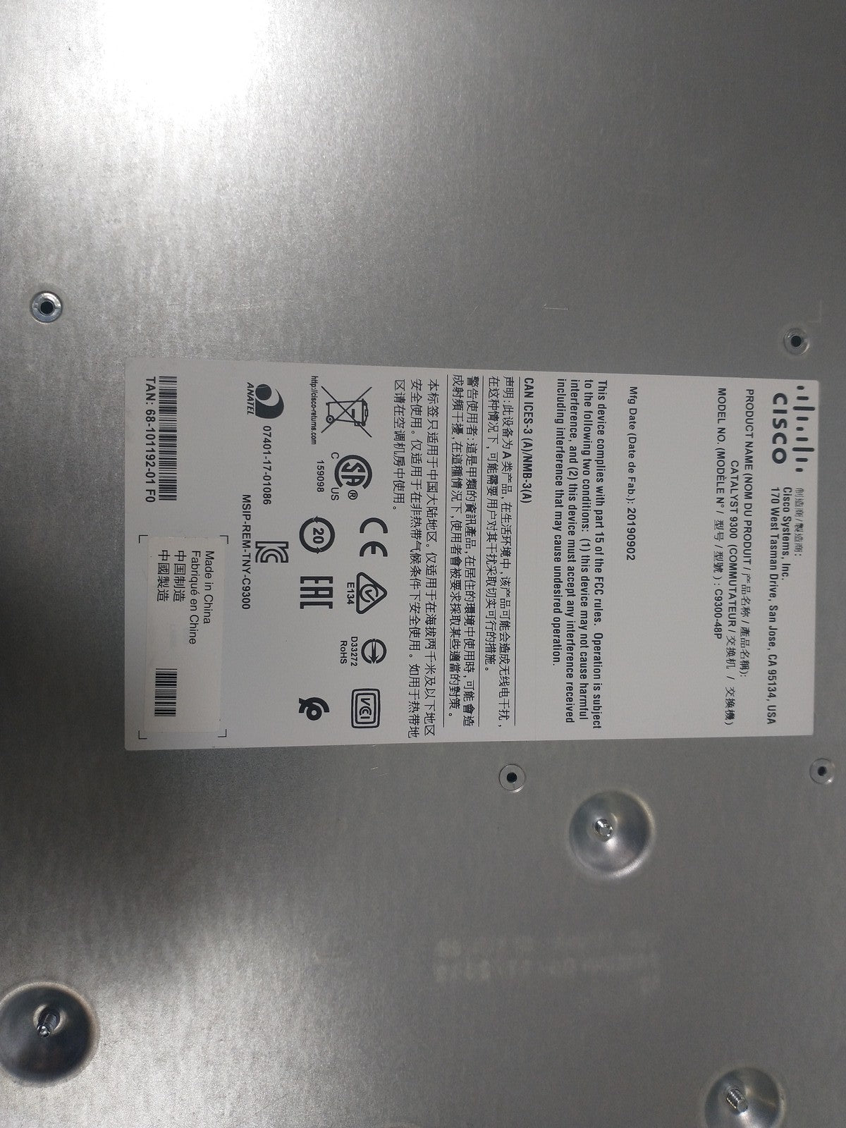 Cisco C9300-48P-E V02 48 Port PoE+ Gigabit Managed Network Switch