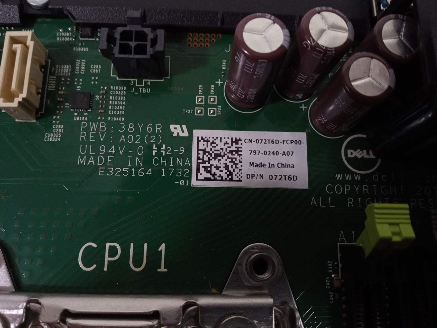 Dell PowerEdge R730 R730XD Dual Socket LGA2011-3 DDR4 Motherboard 072T6D 72T6D