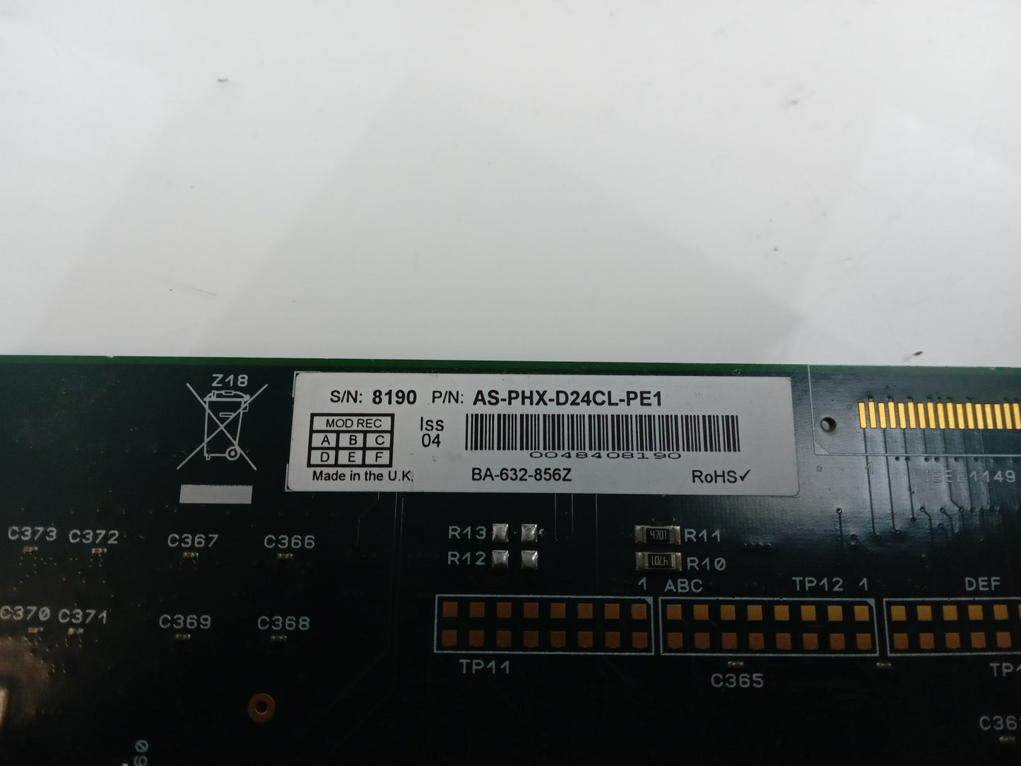 Active Silicon Pheonix PCIe Frame Grabber Card AS-PHX-D24CL-PE1