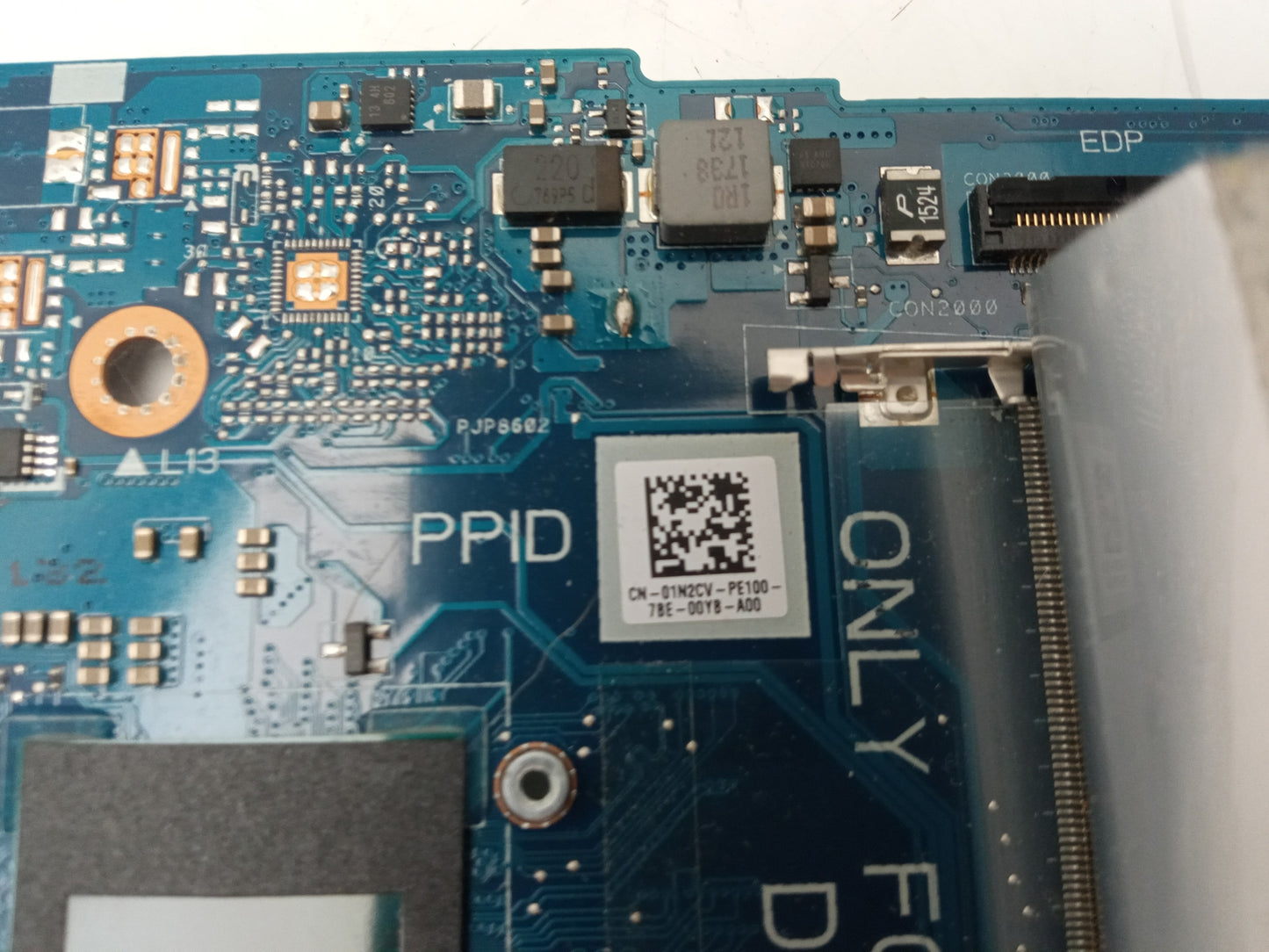 Dell Inspiron 5370 Laptop Motherboard i3-7130U 2.70 GHz CPU DDR4 01N2CV 1N2CV