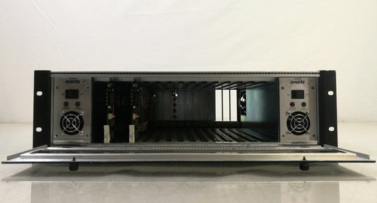 Evertz 7700FR-C Chassis W/ 2x Evertz 7700/7800 VistaLINK 7707MT-HD2 Fiber