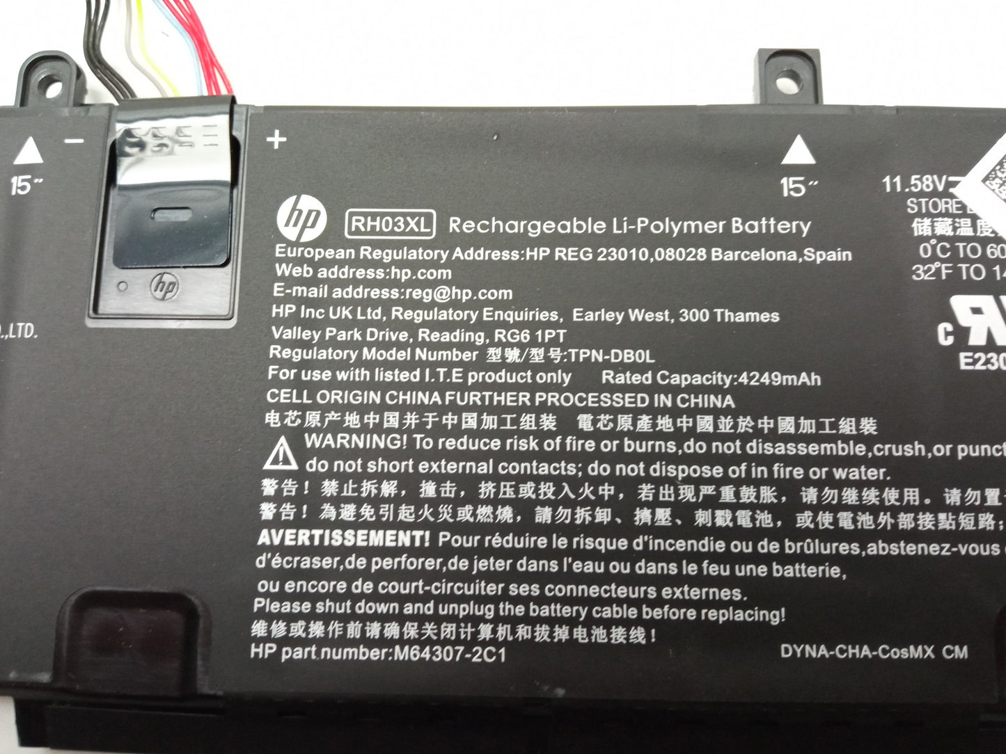 HP 45Wh 11.58V 4249mAh Replacement Laptop Battery RH03XL