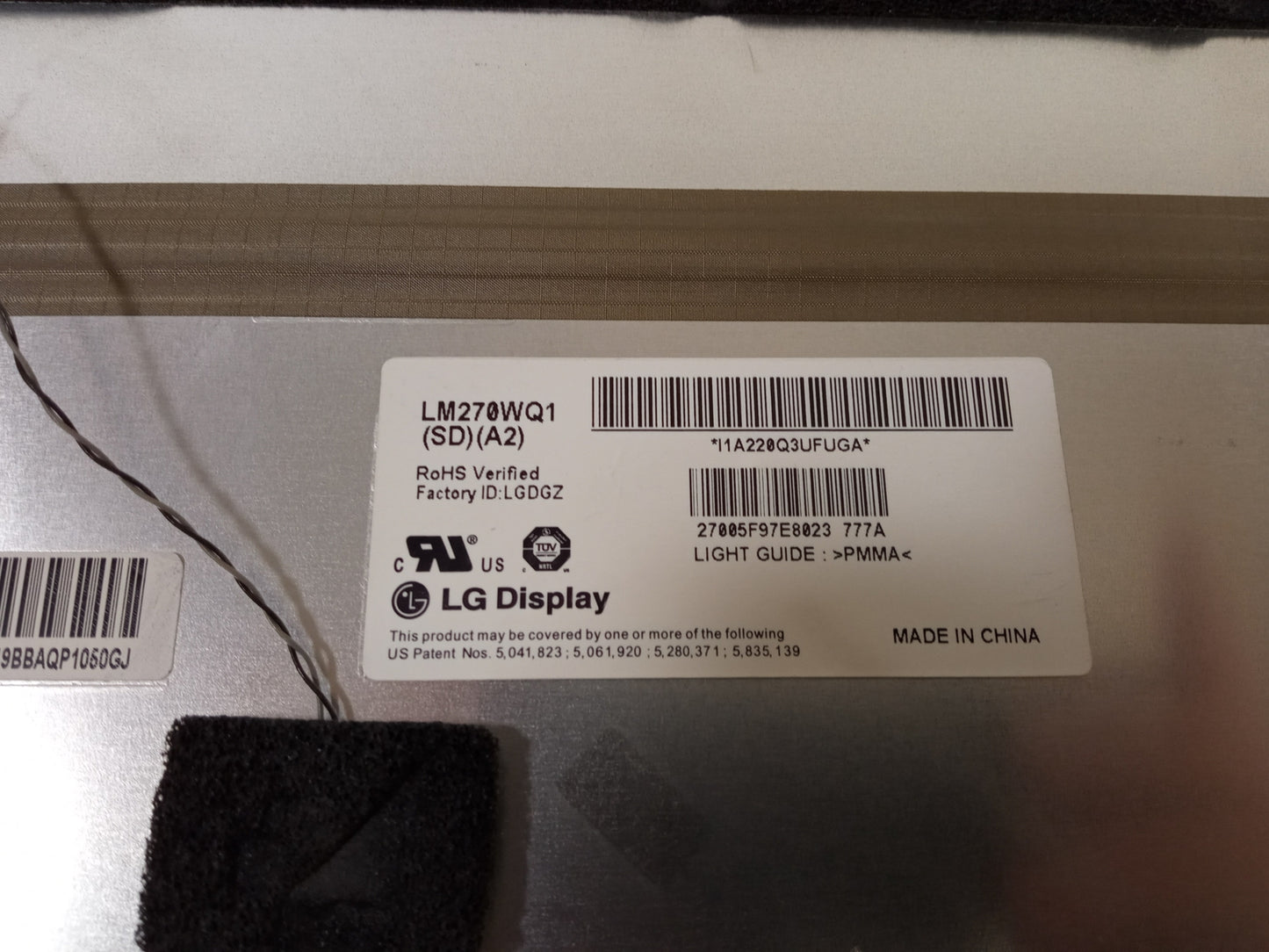 Apple iMac 27" A1312 LG Replacement LCD Display Panel Screen LM270WQ1 (SD)(A2)