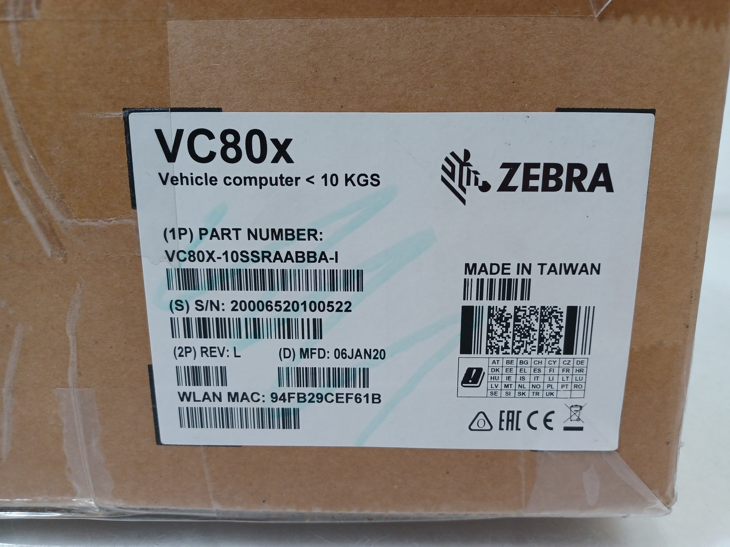Zebra VC80X 10.4" Ultra-Rugged Vehicle Mount Computer VC80X-10SSRAABBA-I