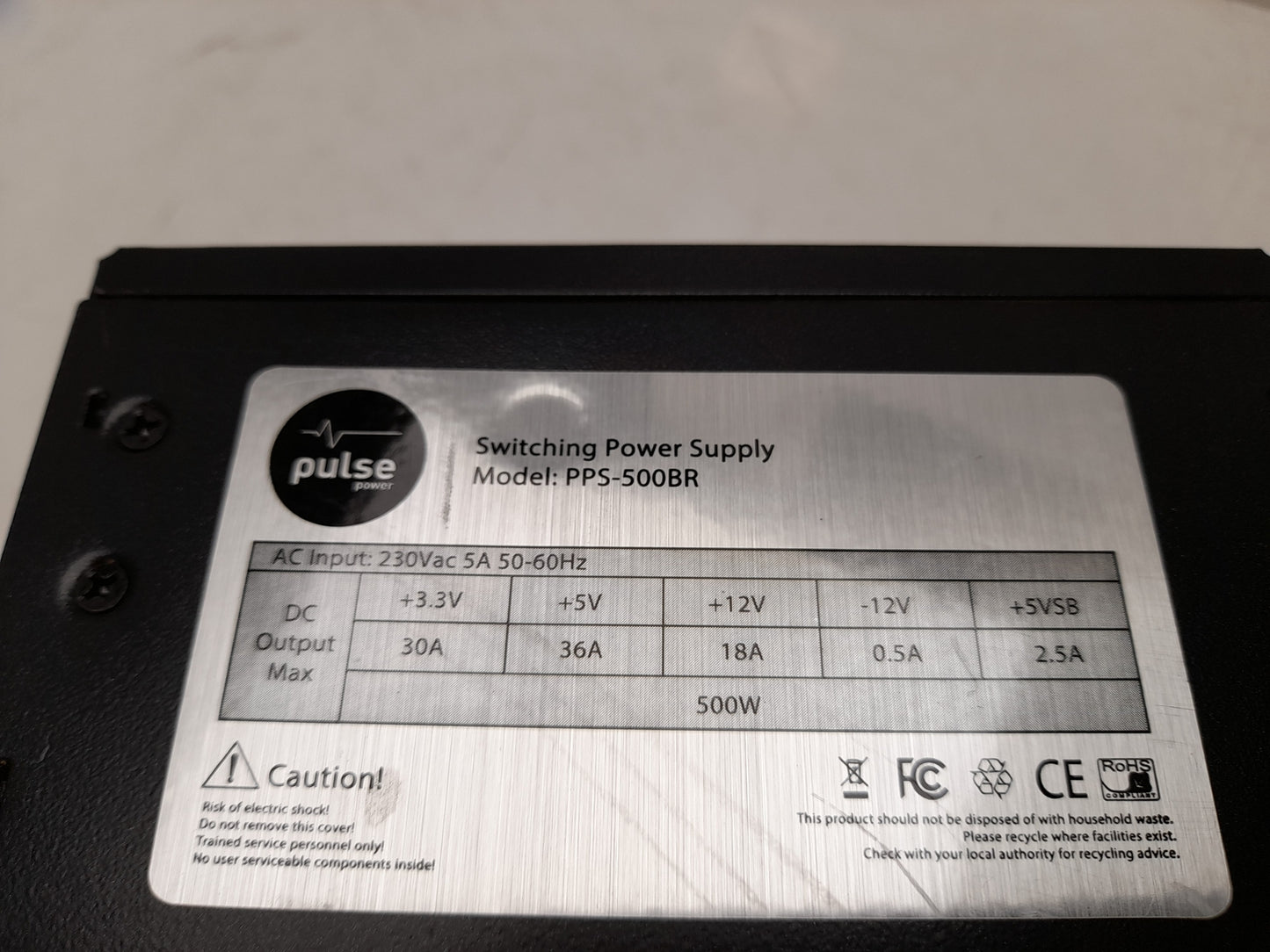 Pulse Power PPS-500BR 500W Power Supply Unit