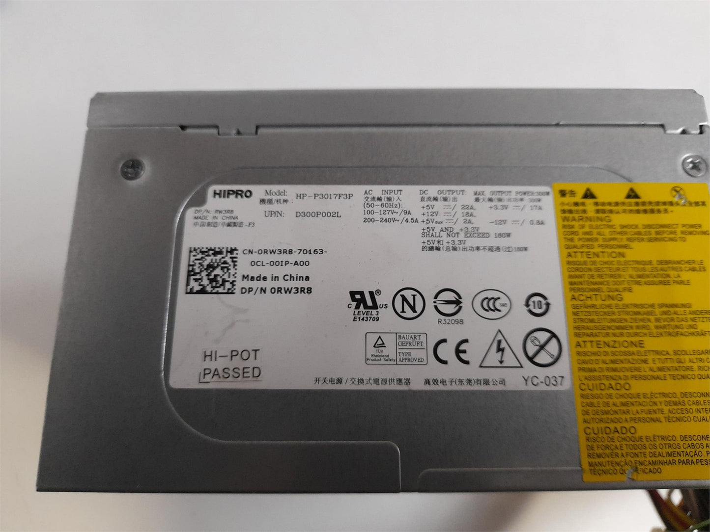 Dell Vostro 200 230 400 300W Power Supply Unit 0RW3R8 RW3R8