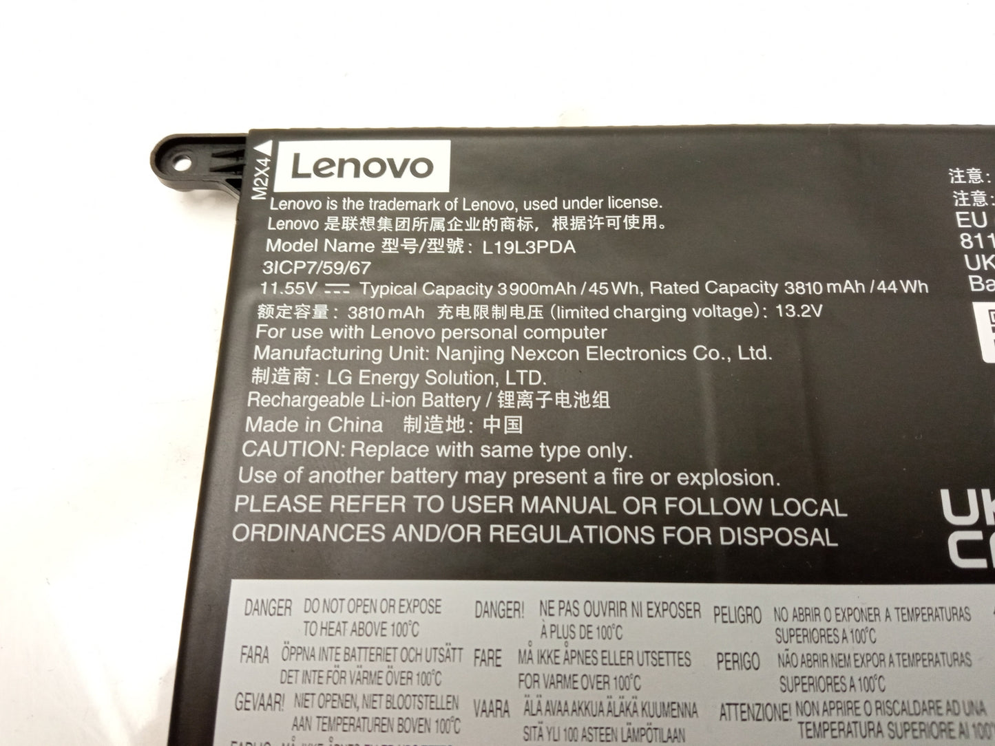Lenovo 44Wh 11.55V 3900mAh Replacement Laptop Battery L19L3PDA