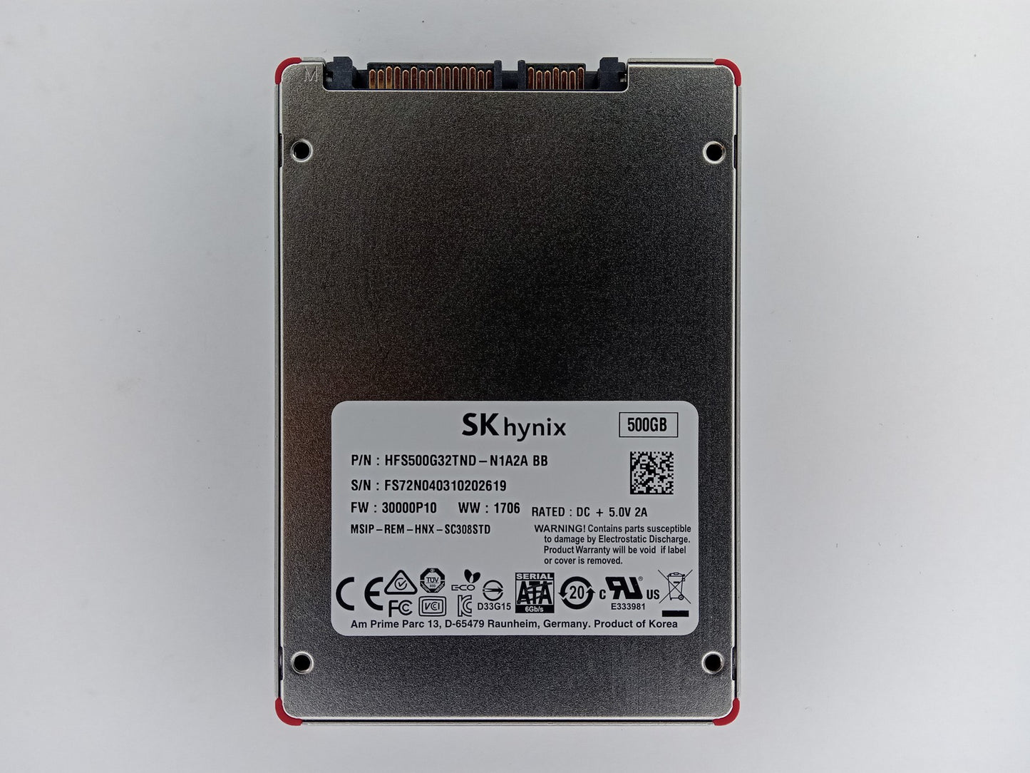SK Hynix SL308 HFS500G32TND-N1A2A 500GB 2.5" Solid State Drive SATA SSD